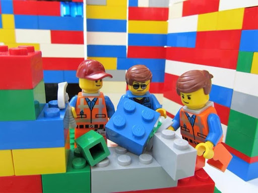 LEGO minifigures and building blocks